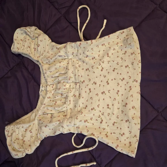 Cream Floral Baby Doll To That Sinches - Picture 1 of 4